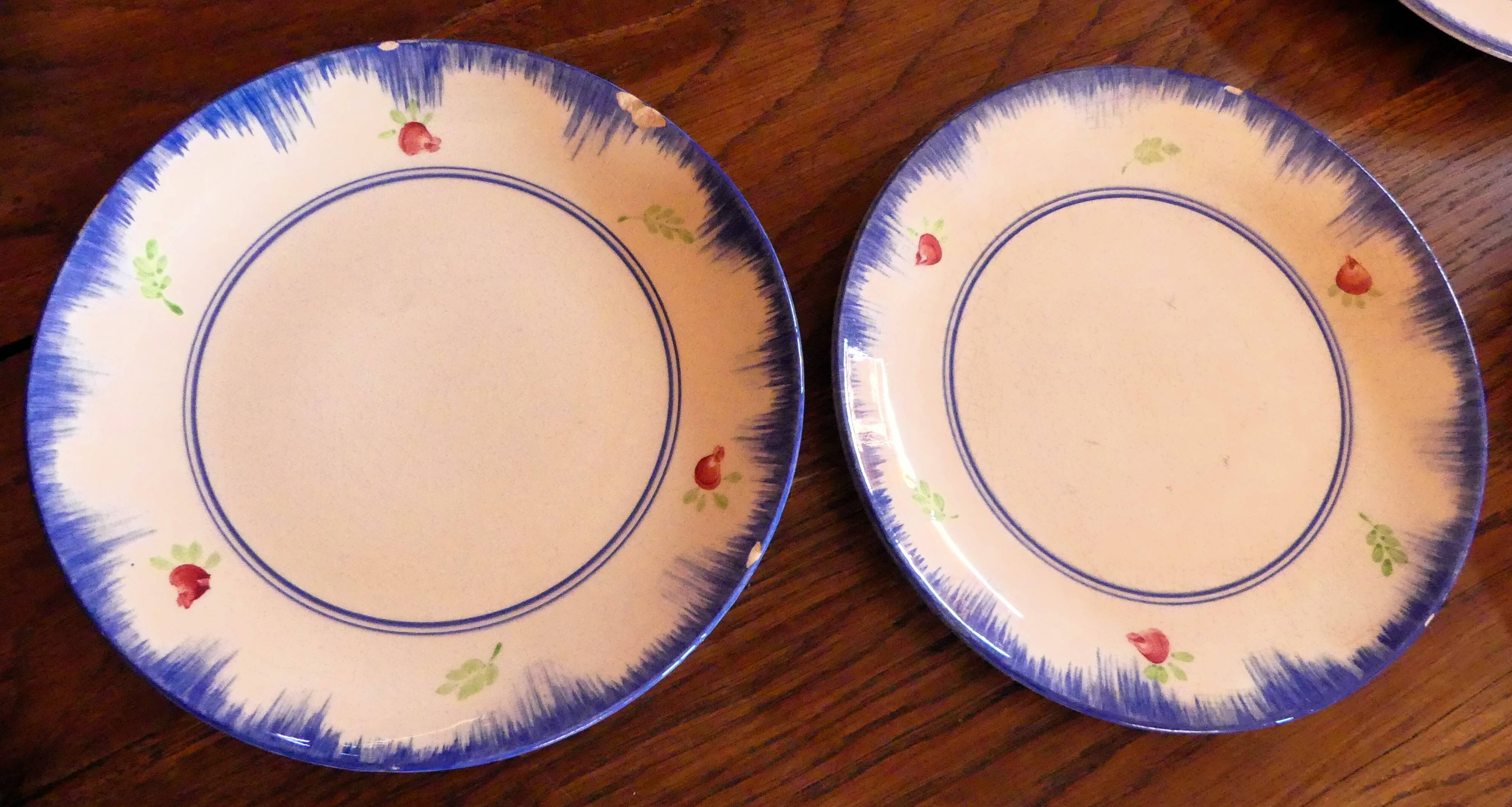 Service of 53 pieces from Gien, model "Bagatelle" (plates, dishes, salad bowls)