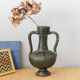Black vase of antique inspiration in the shape of an amphora, 50s or 60s, vintage
