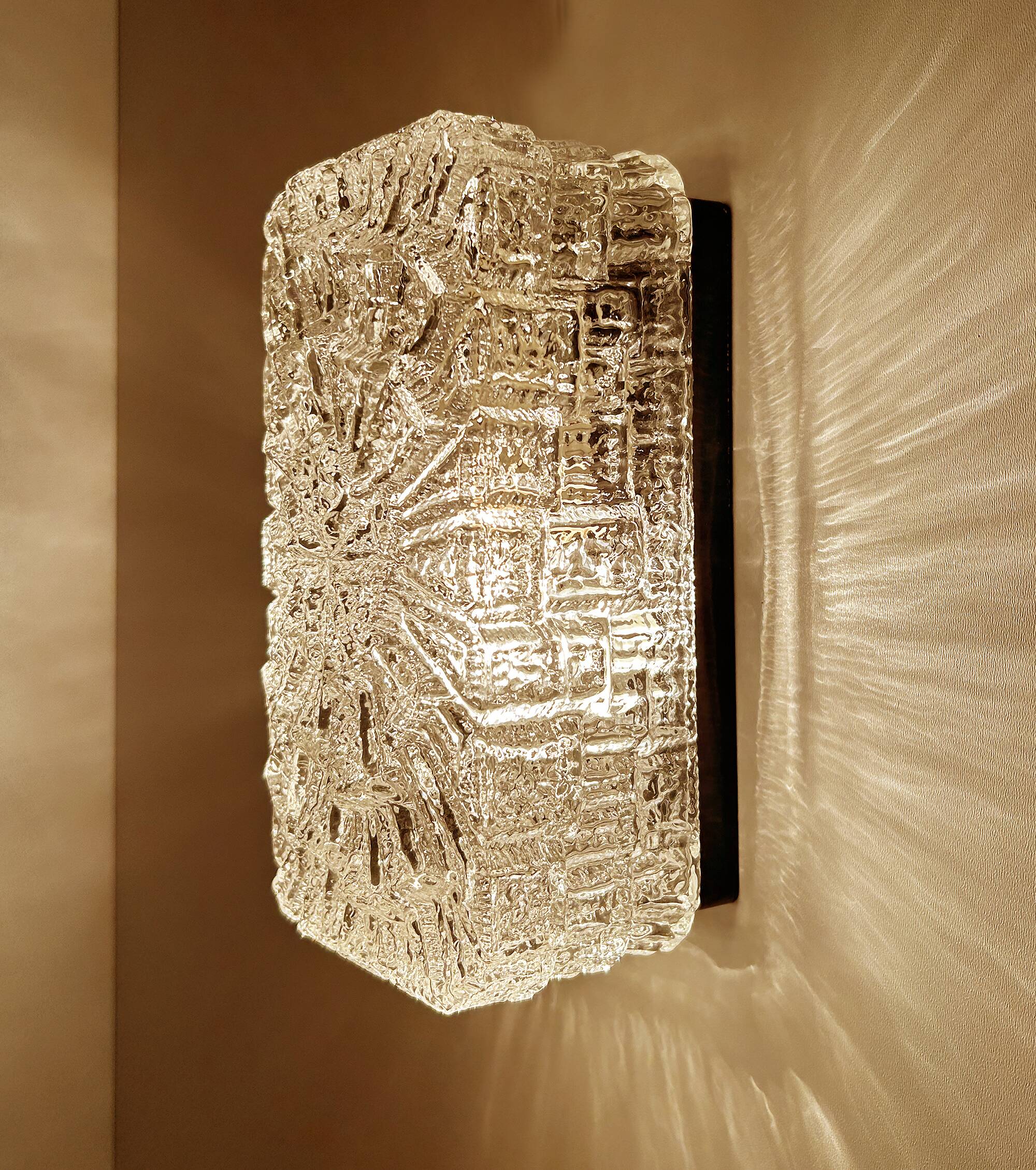 Vintage Brutalist Glass Sconce