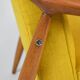 Vintage original armchair , 1960s, fully restored, yellow fabric, teak