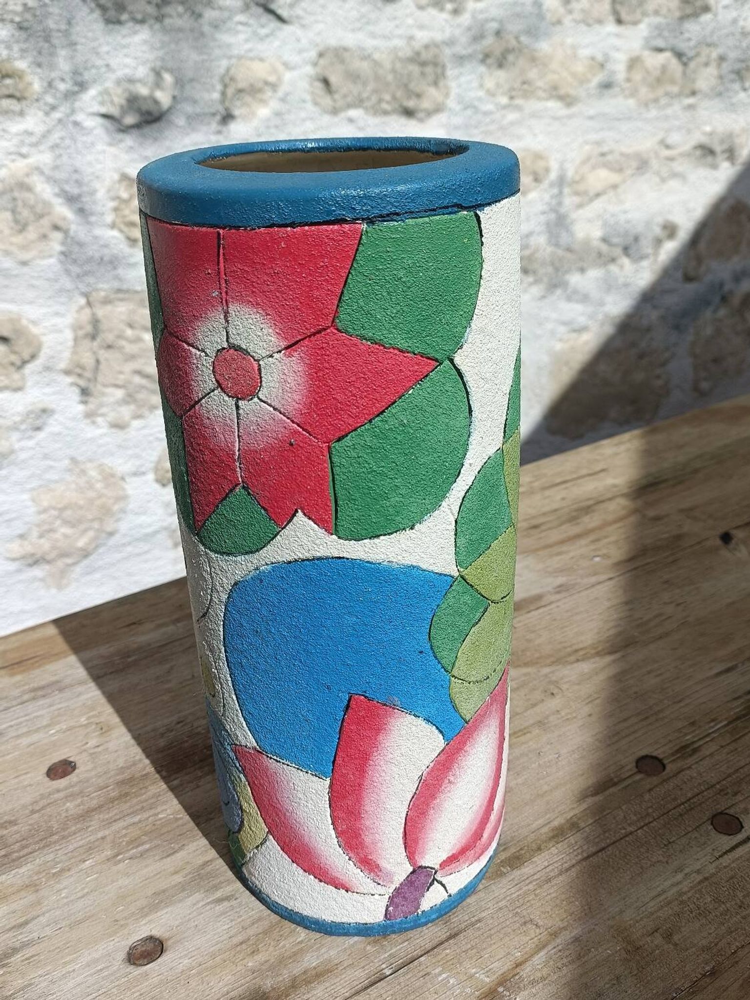 Signed cylinder vase