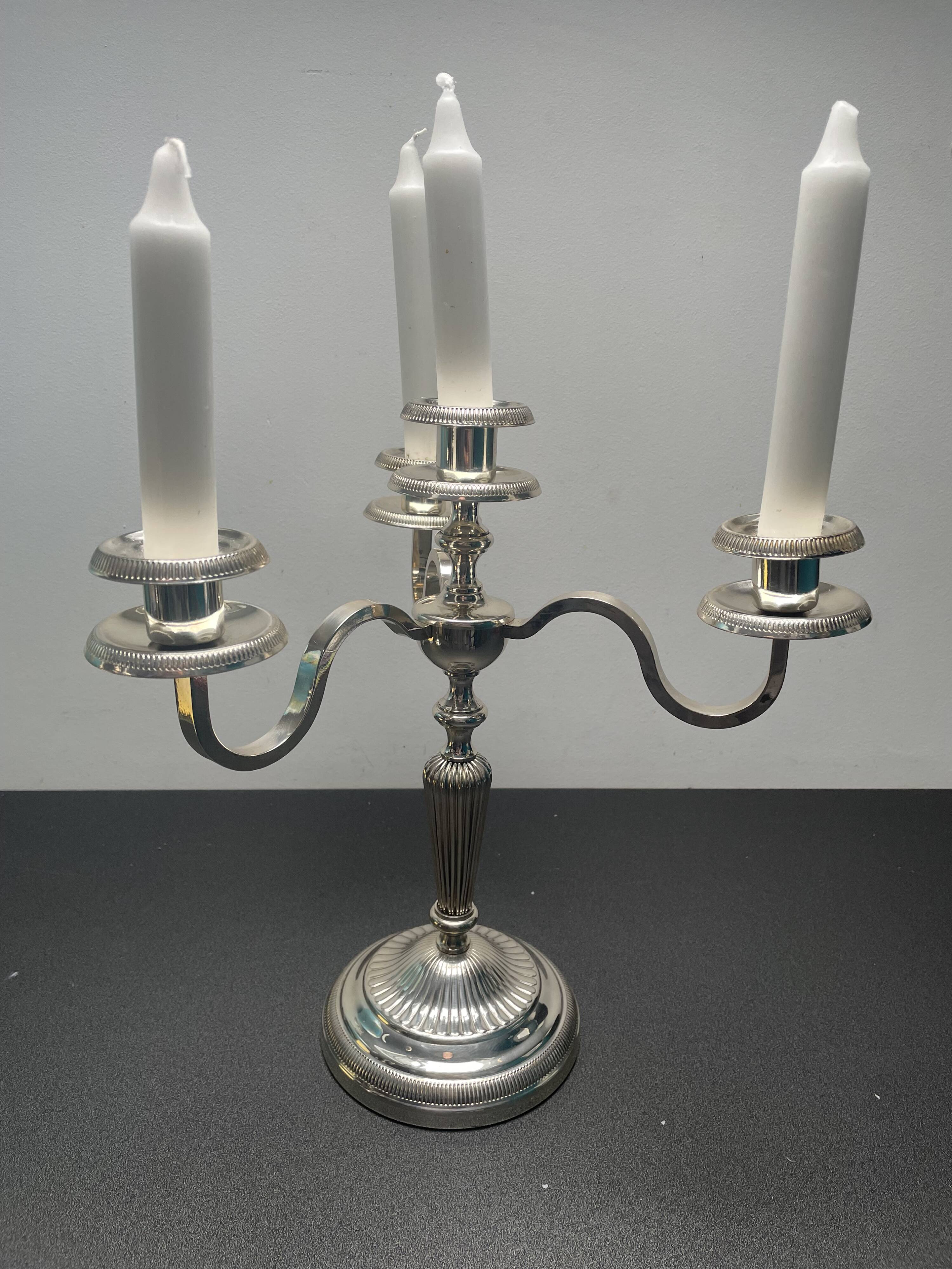 Pair of candlesticks, 12 gram silver plating, Fabiora, Paris, luxury