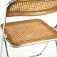 Chaise pliante Plia des années 1970 avec cannage de Vienne par Giancarlo Piretti pour Castelli