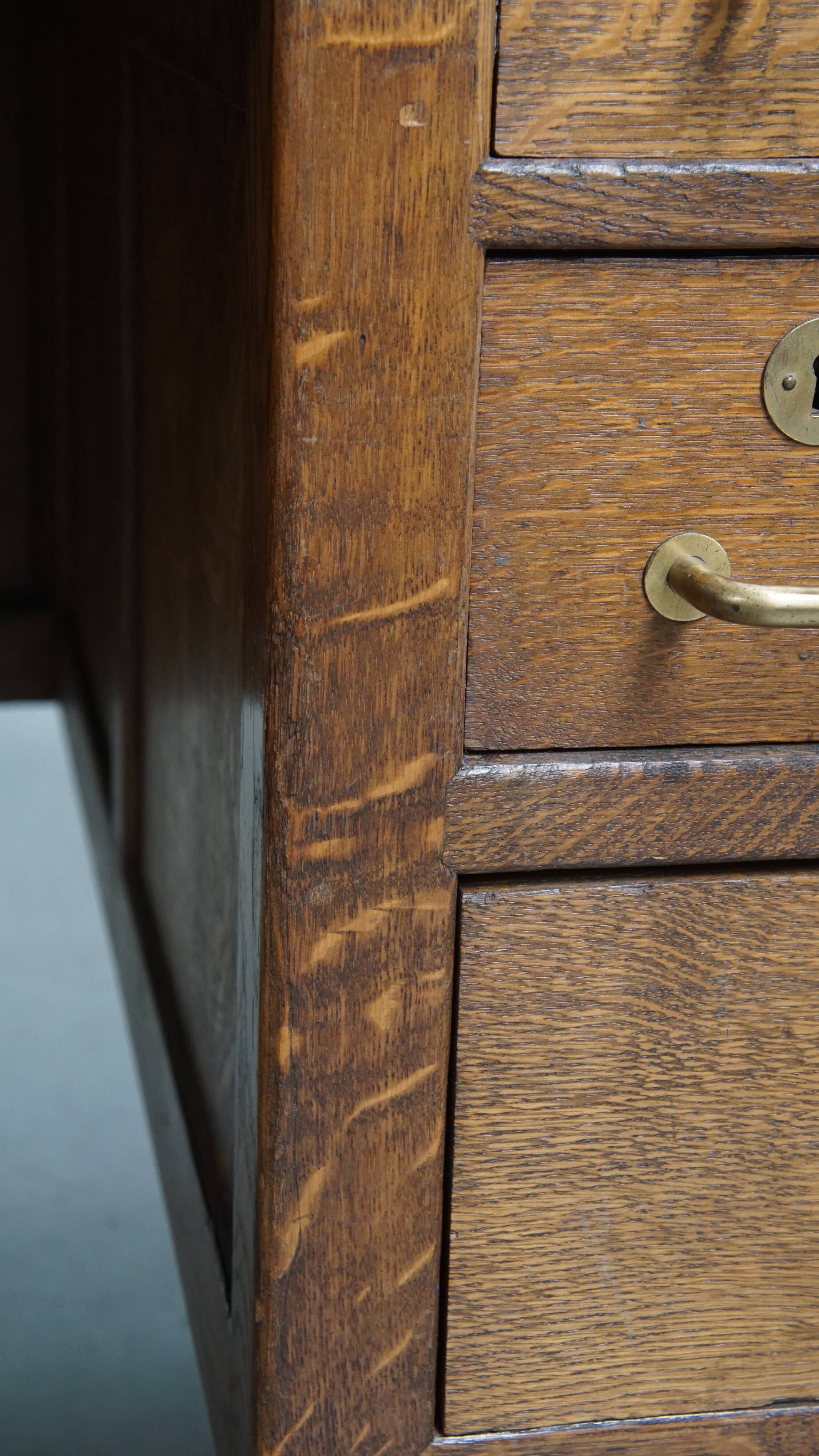Bureau Art Déco ancien du début du XXe siècle, en chêne