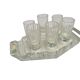 Art Deco vodka shot glasses from Hortensja Glassworks, Poland, 1950s, set of 7