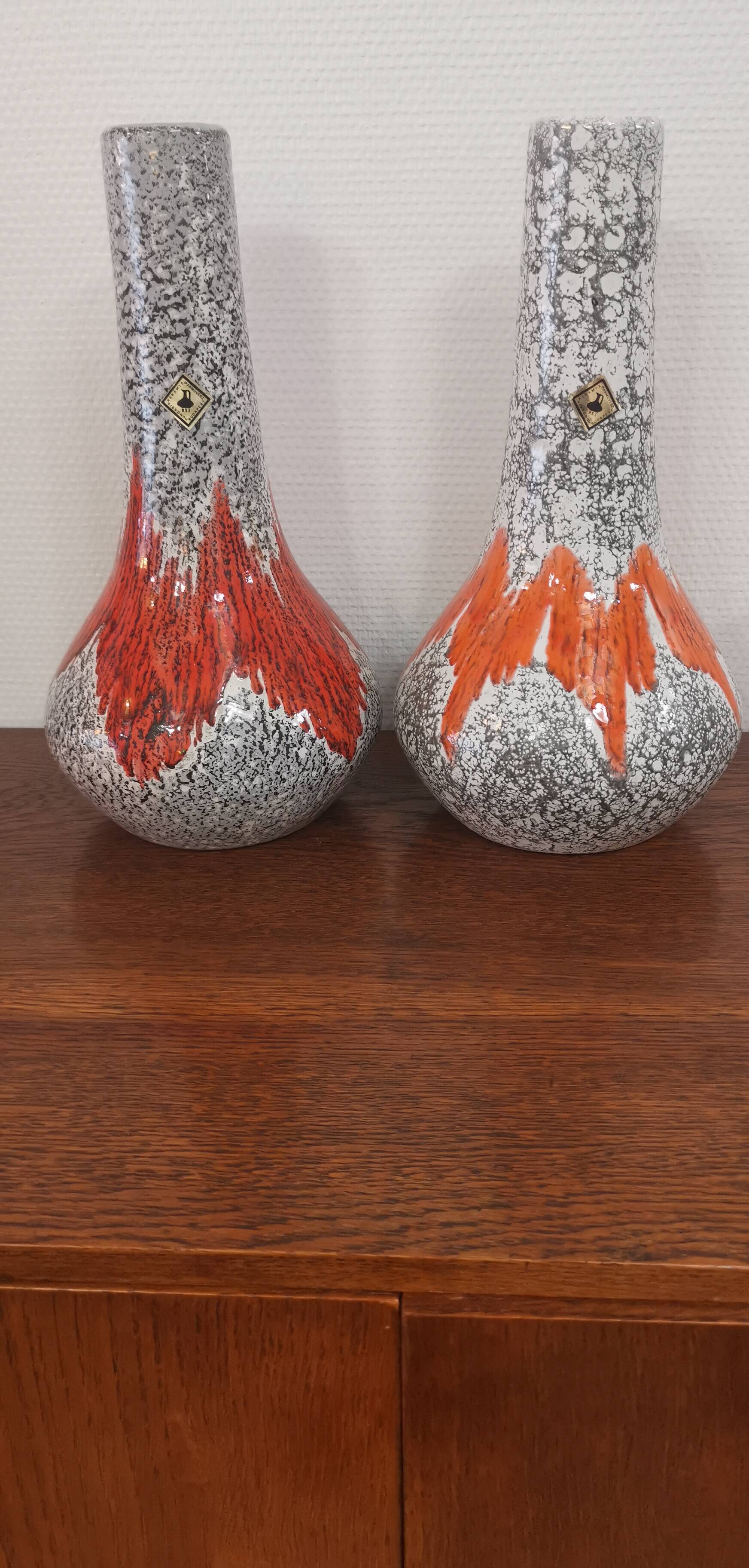 Vintage fat lava vase k369 made in Hungary in the 70s