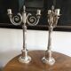 Christofle. Pair of candlesticks, Candelabras, Candlesticks in silver metal. Malmaison model. (New)