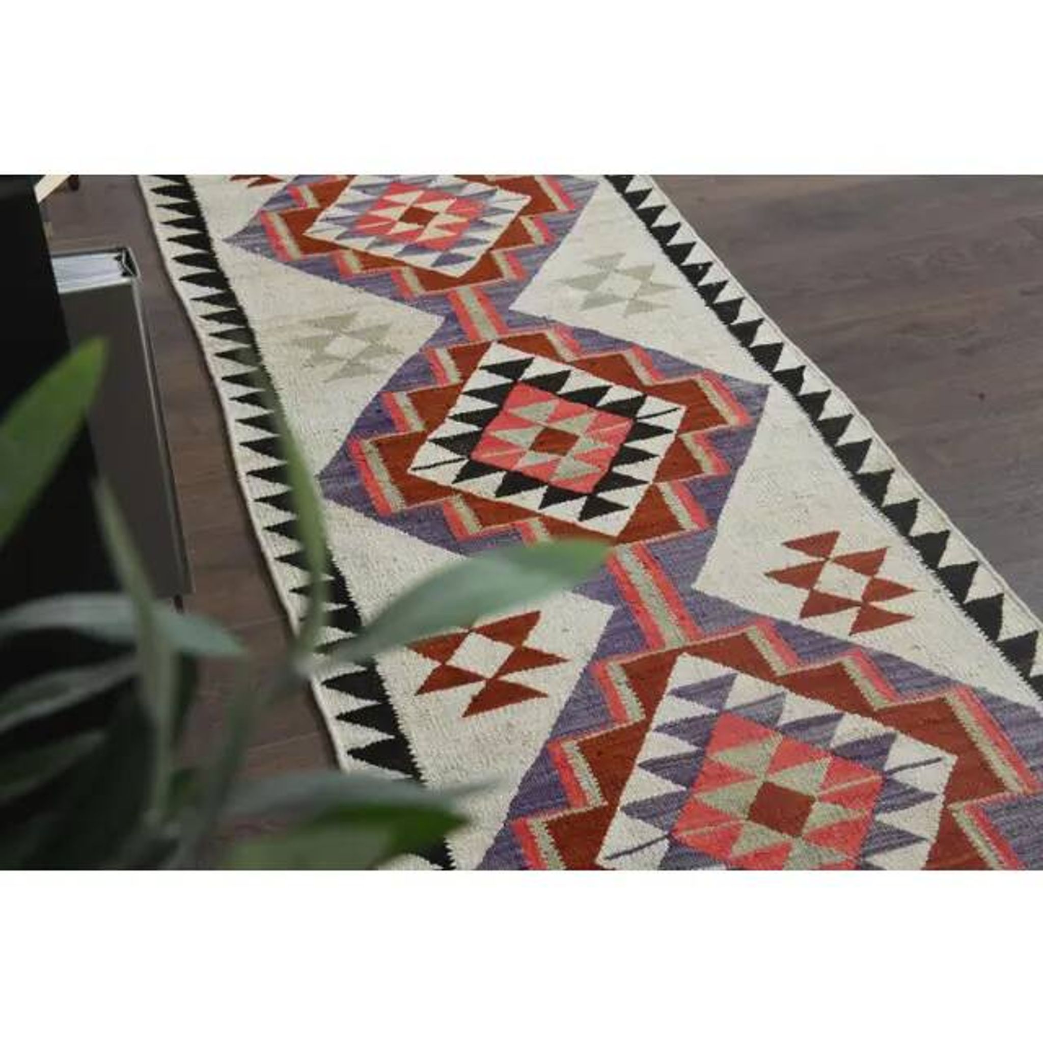 1970s Turkish Oushak Handmade Wool Cotton Beige Runner Rug 89x344