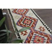 1970s Turkish Oushak Handmade Wool Cotton Beige Runner Rug 89x344