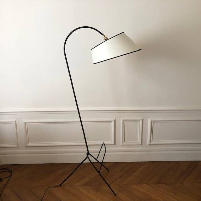 Tripod floor lamp and magazine rack 1950