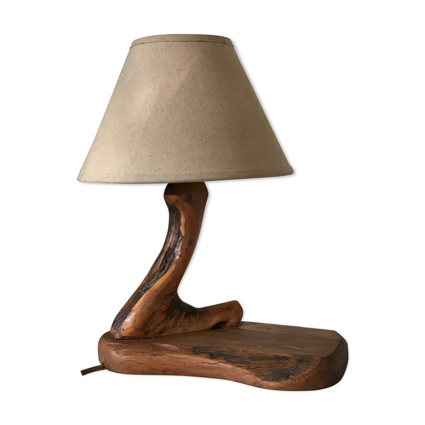 Vintage wooden bedside lamp