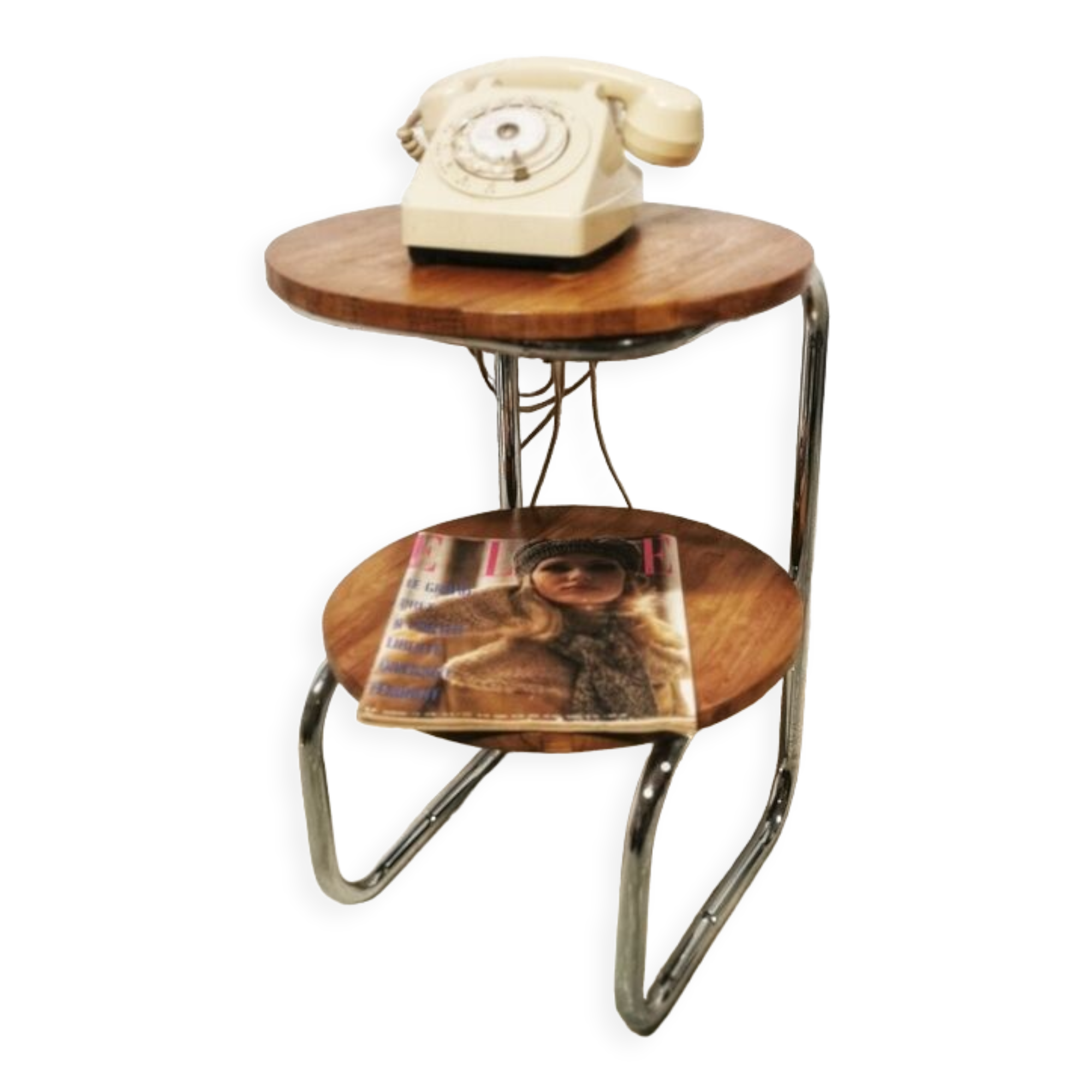 Double chrome harness wood tray