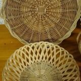 Set of vintage wicker baskets