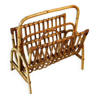 Rattan magazine holder