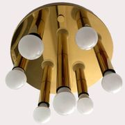 Mid-century ceiling light, brass by Solken Leuchten, 7 lamps.