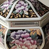 Bonbonnière/pot thé/Gingembre. Stylé Asiatique, Motifs floraux/pivoines. Décor Exclusiv, Made in Italy