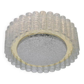 Doria suspension in Murano glass tubes with brass surround, Germany, 1960s.