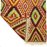 Area kilim rug ,vintage wool turkish handknotted kilim, 330 cmx174 cm rug