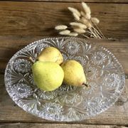 Coupe à fruits en verre ciselé 