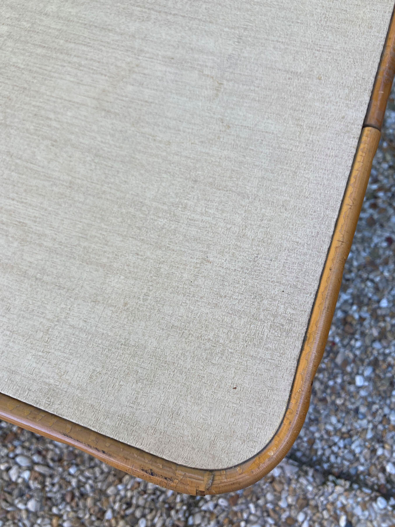 Vintage rattan magazine holder table