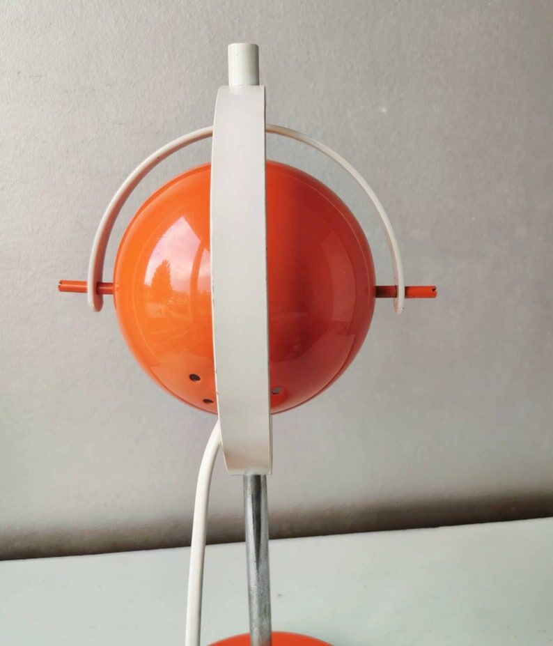 Vintage orange lamp space age, eyeball, 1970