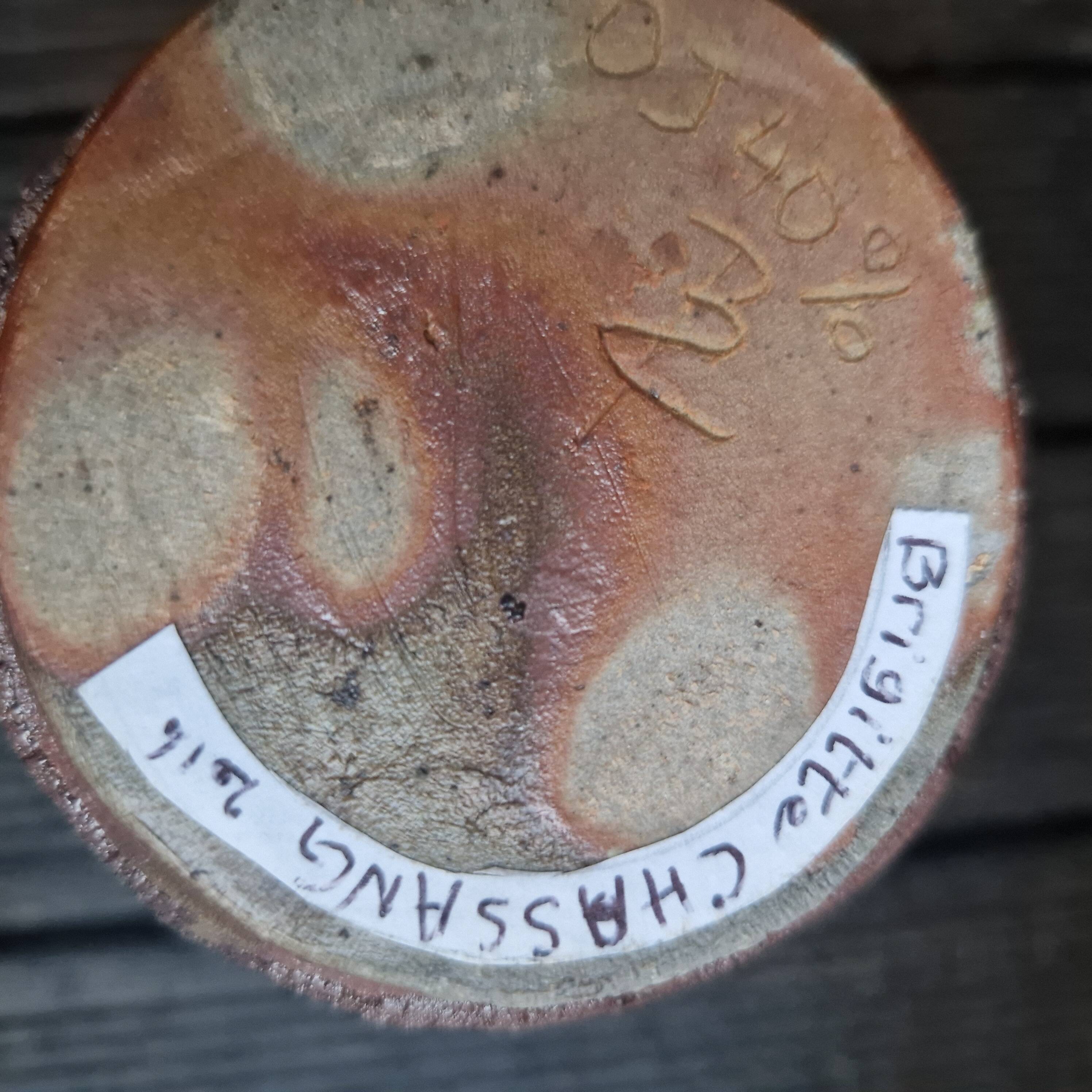 Brutalist vase in red stoneware