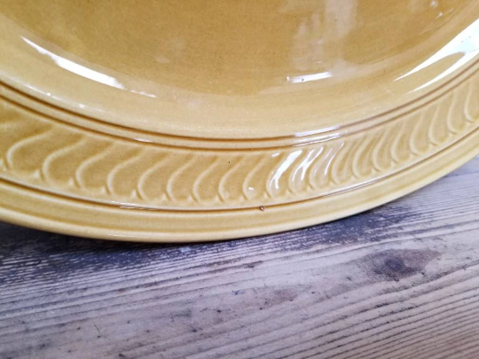 Serving dish in mustard gien earthenware