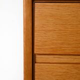 Oak bookcase with drawers