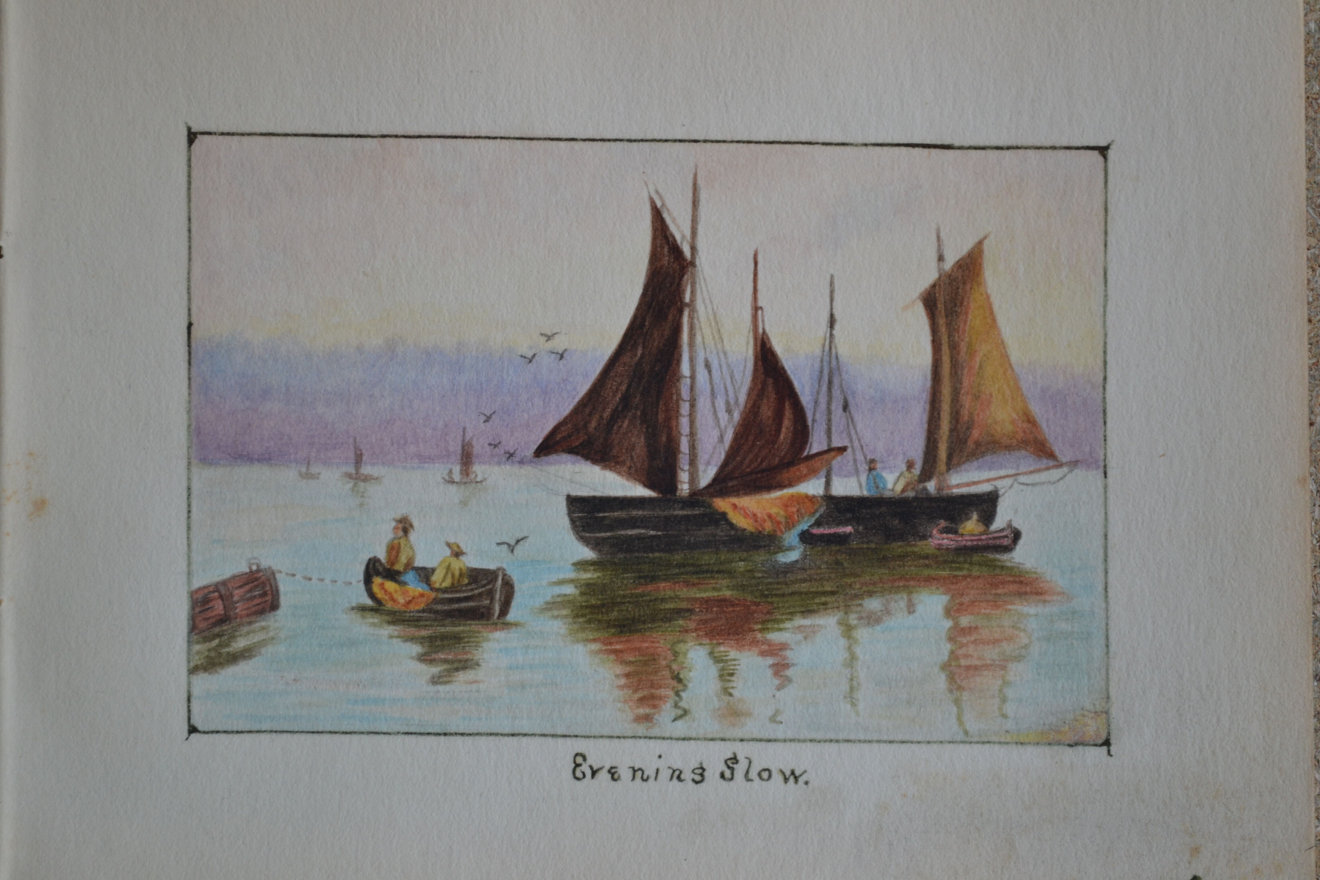 Pencil drawing circa 1910 evening glow