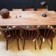 Folding table in wood brewery-guinguette, 6/8 cutlery