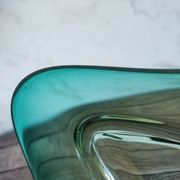 Large amber and green glass cup