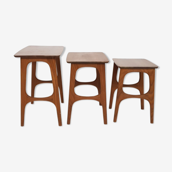 Tables gigognes en teck scandinave, Danemark, années 1960