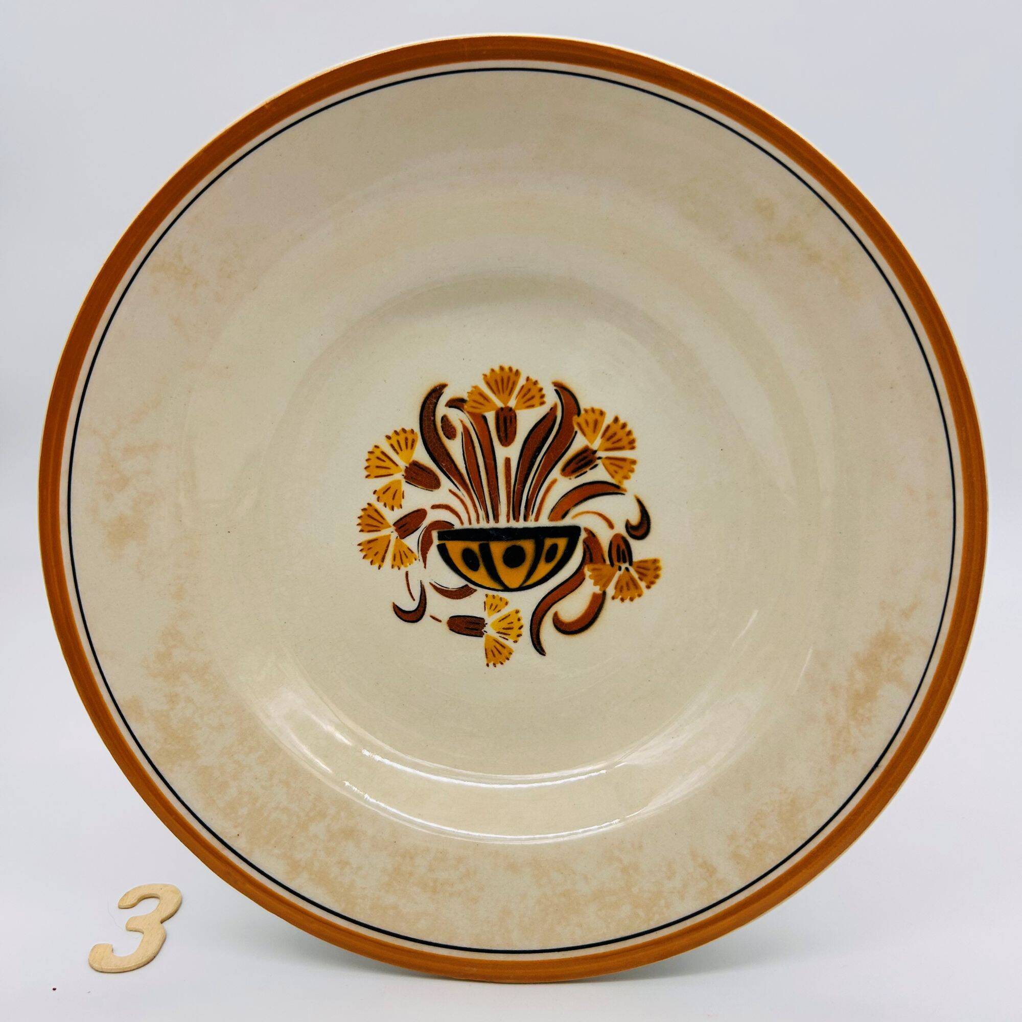 6 Deep Plates, Creil and Montereau – Pansy Model.