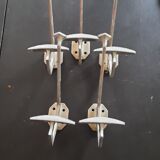 Set of 5 brushed aluminum coat hooks