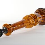 Scandinavian Modern Amber Glass Table Lamp by Miranda, 1970s