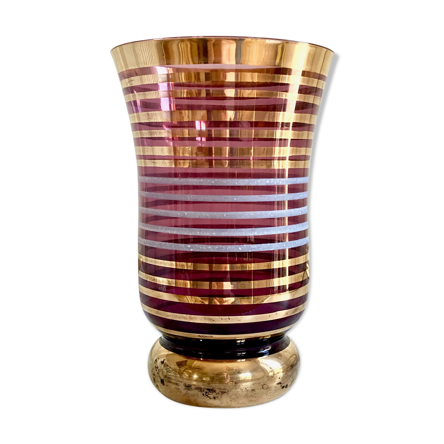 Vase Art deco decoration bayadère gold