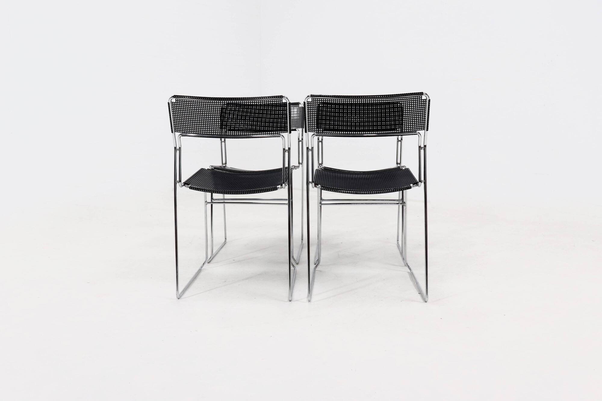 Set of 4 "Sultana" stacking dining chairs by Arrben Italy, 1980s