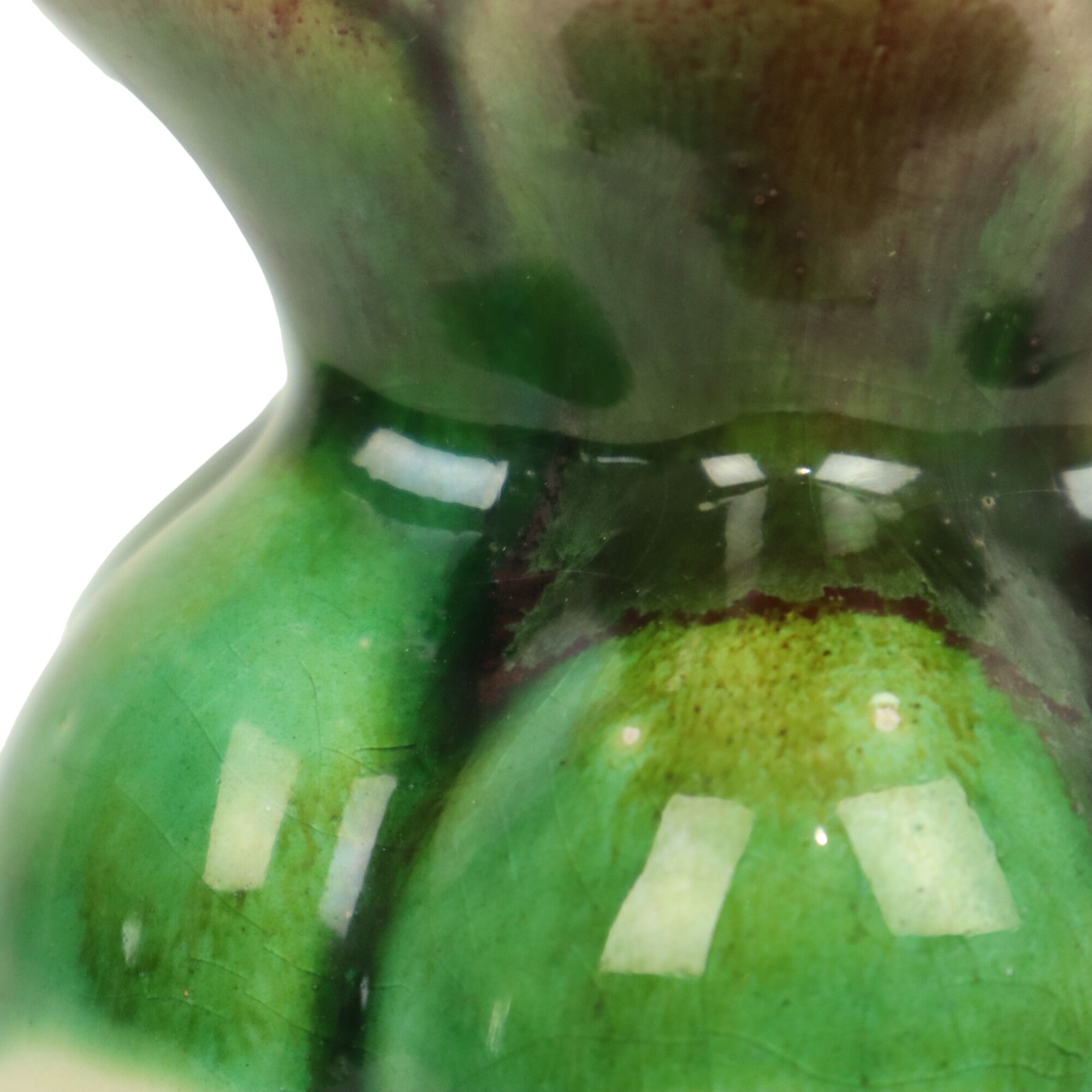 Small west germany vase cream green crackle glazed ceramic 15cm