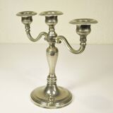 Silver metal candlestick 20 cm