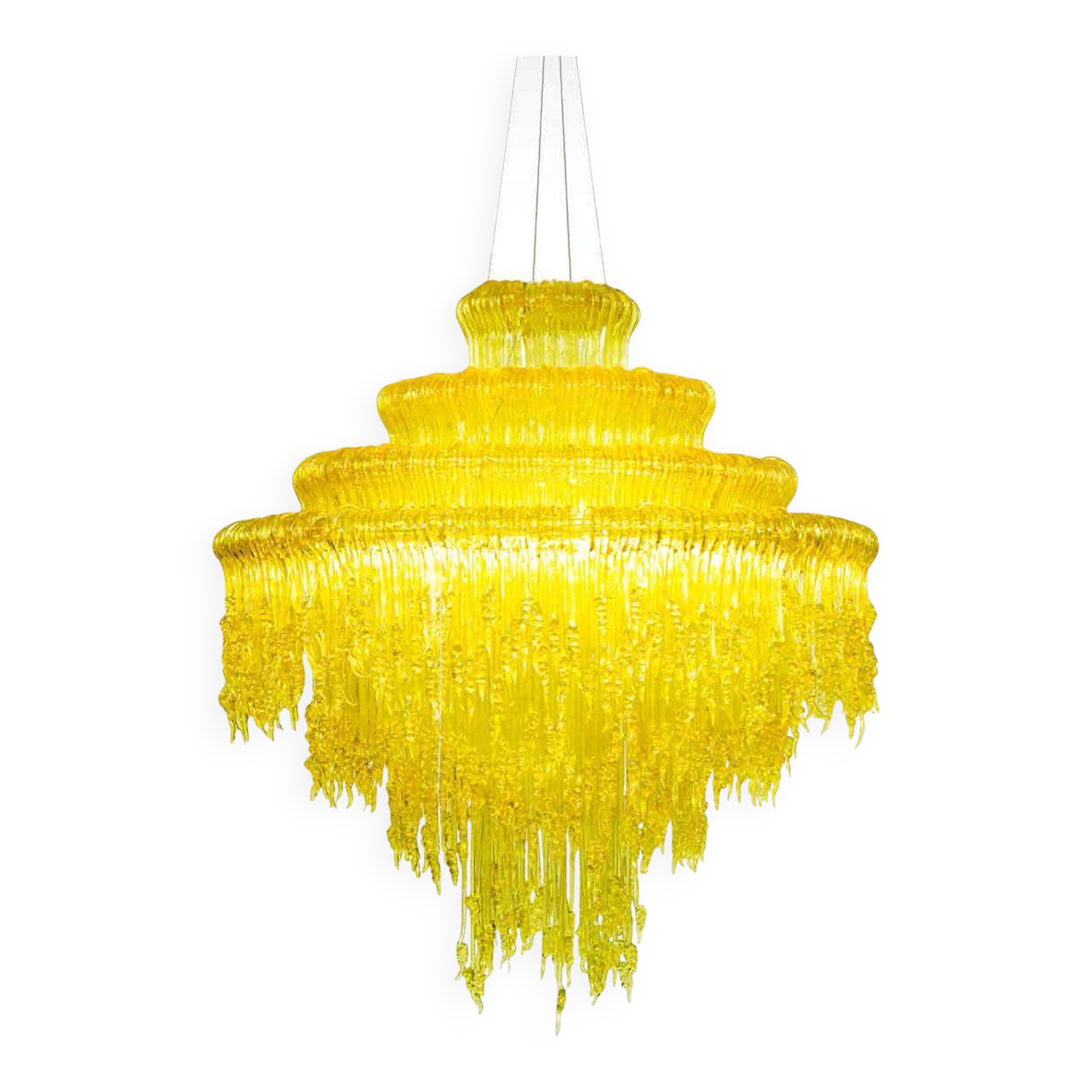 Contemporary Jacopo Foggini Mod Sneeze B Yellow Methacrylate Italian Chandelier