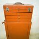 Vintage workshop trolley and toolbox