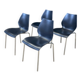 Set of 4 black dining room chairs from the 2000s