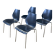 Ensemble de 4 chaises de salle à manger noires années 2000
