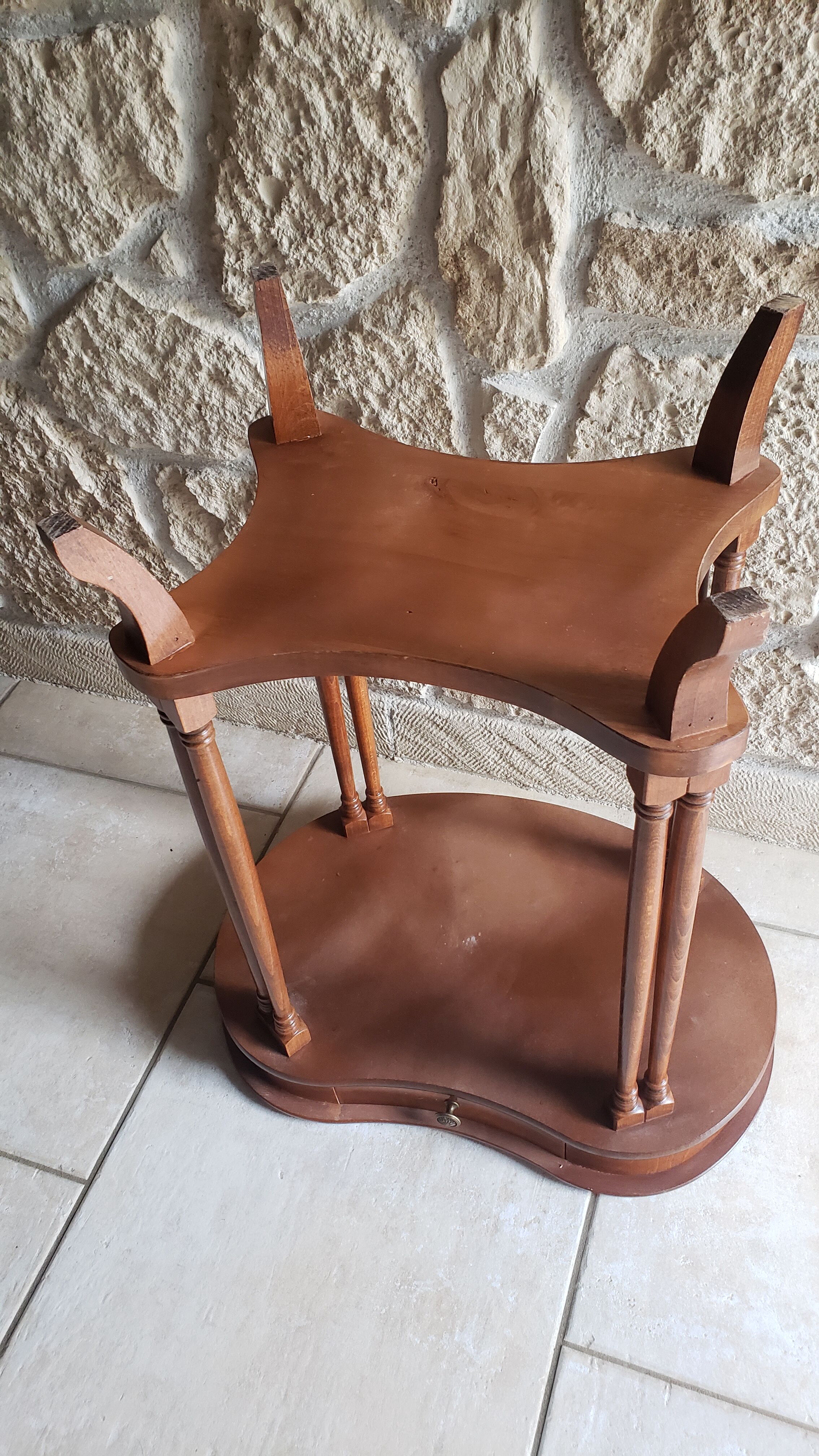 Guéridon marqueterie forme rognon