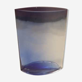 Oval blue vase