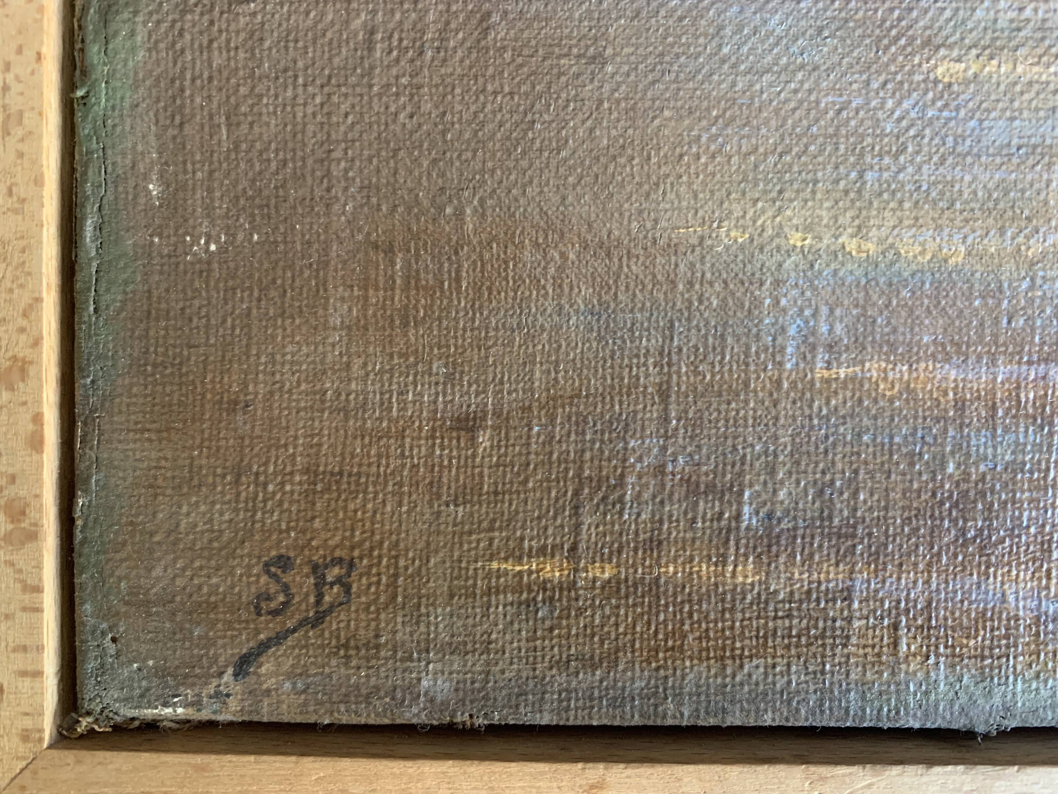 19th century French school, signed oil painting, framed seascape