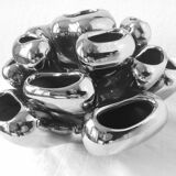 Vintage Vase • Alien • Chrome Ceramic • Post Space Age • 1980