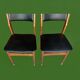 Pair of Scandinavian chairs in wood and black skai