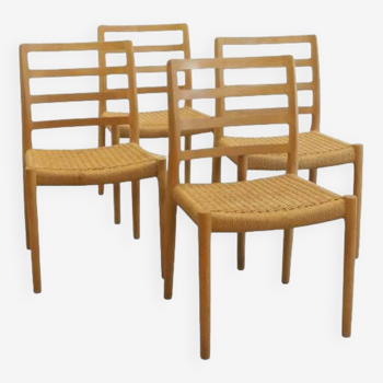Set van 4 eiken Niels O Möller model 85  stoelen 'Keldby'
