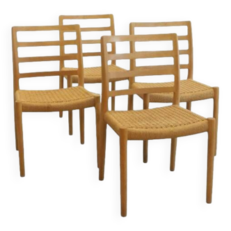 Set van 4 eiken Niels O Möller model 85  stoelen 'Keldby'